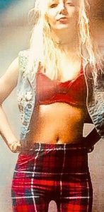 Punk grunge Red plaid high waist leggings